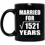 39th Anniversary Married For Square Root of 1521 Years - 11oz Coffee Mug Black