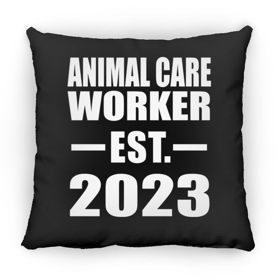 Animal Care Worker Established EST. 2023 - Throw Pillow Black