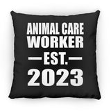 Animal Care Worker Established EST. 2023 - Throw Pillow Black