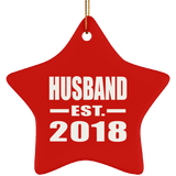 Husband Established EST. 2018 - Star Ornament