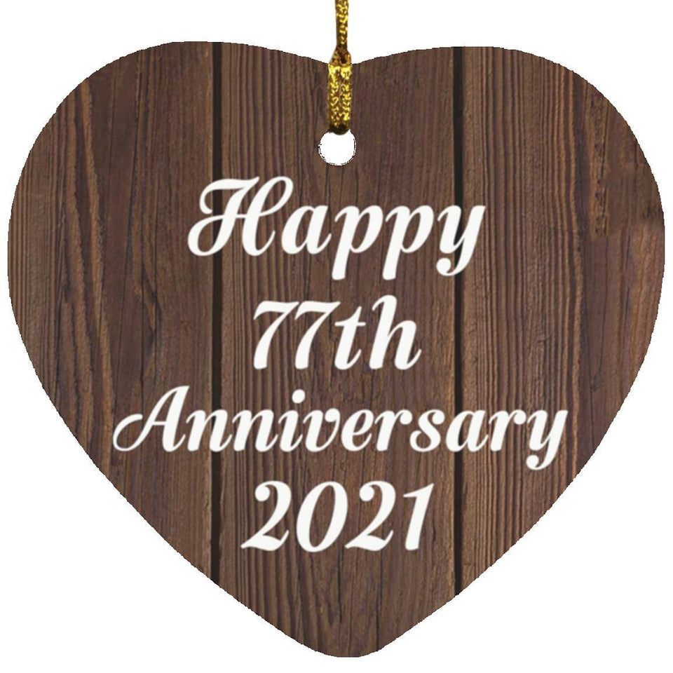 Happy 77th Anniversary 2021 - Heart Ornament D