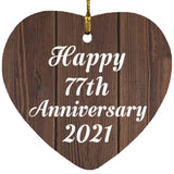 Happy 77th Anniversary 2021 - Heart Ornament D