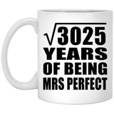 55th Anniversary Square Root of 3025 Years of Mrs Perfect - 11oz Coffee Mug