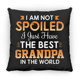 I Am Not Spoiled I Just Have The Best Grandpa In The World - Throw Pillow Black