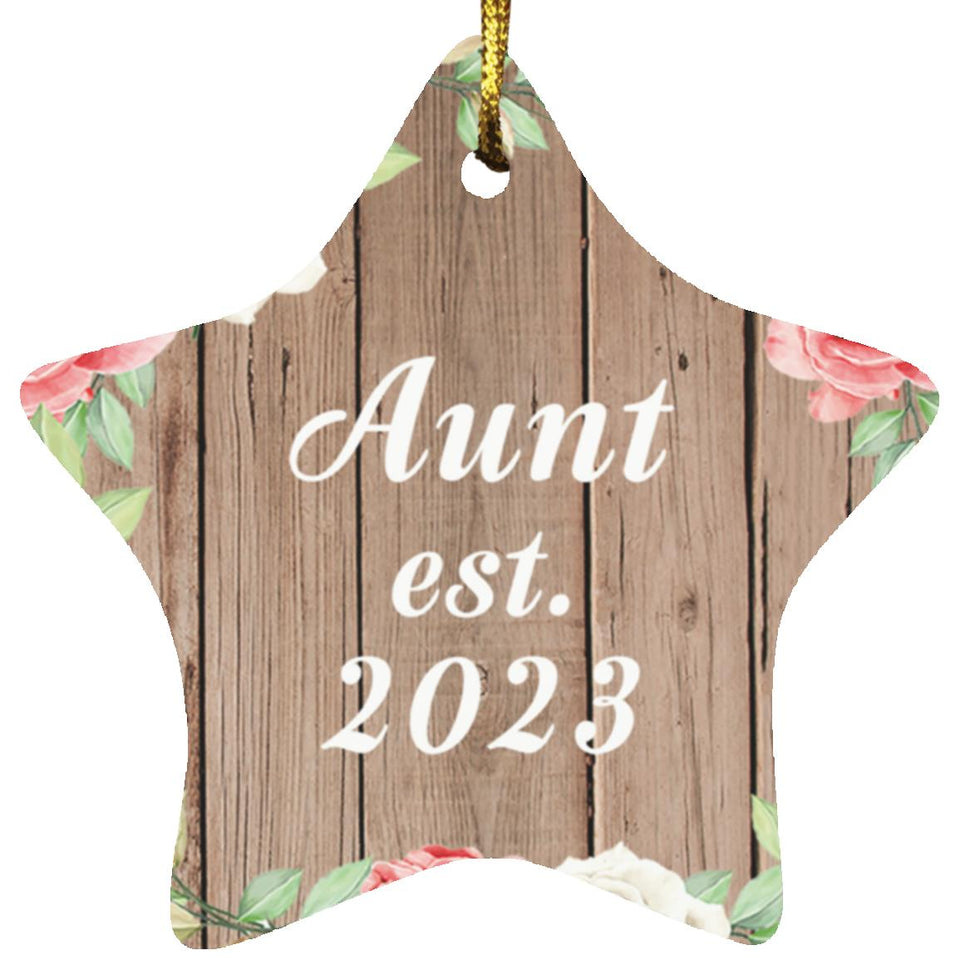 Aunt Established Est. 2023 - Star Ornament B