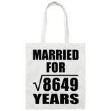 93rd Anniversary Married For Square Root of 8649 Years - Tote Bag White