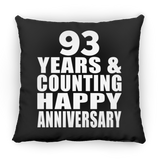 Happy 93rd Anniversary 93 Years & Counting - Throw Pillow Black