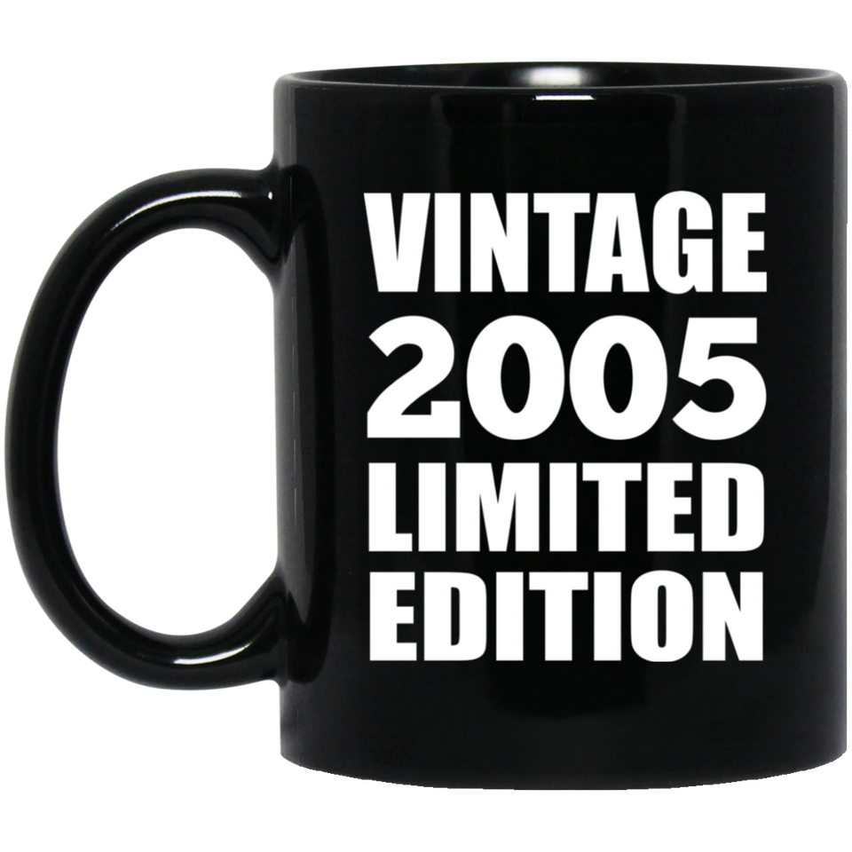 19th Birthday Vintage 2005 Limited Edition - 11oz Coffee Mug Black
