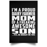 Proud Dairy Farmer Mom Of Awesome Son - Poster Portrait