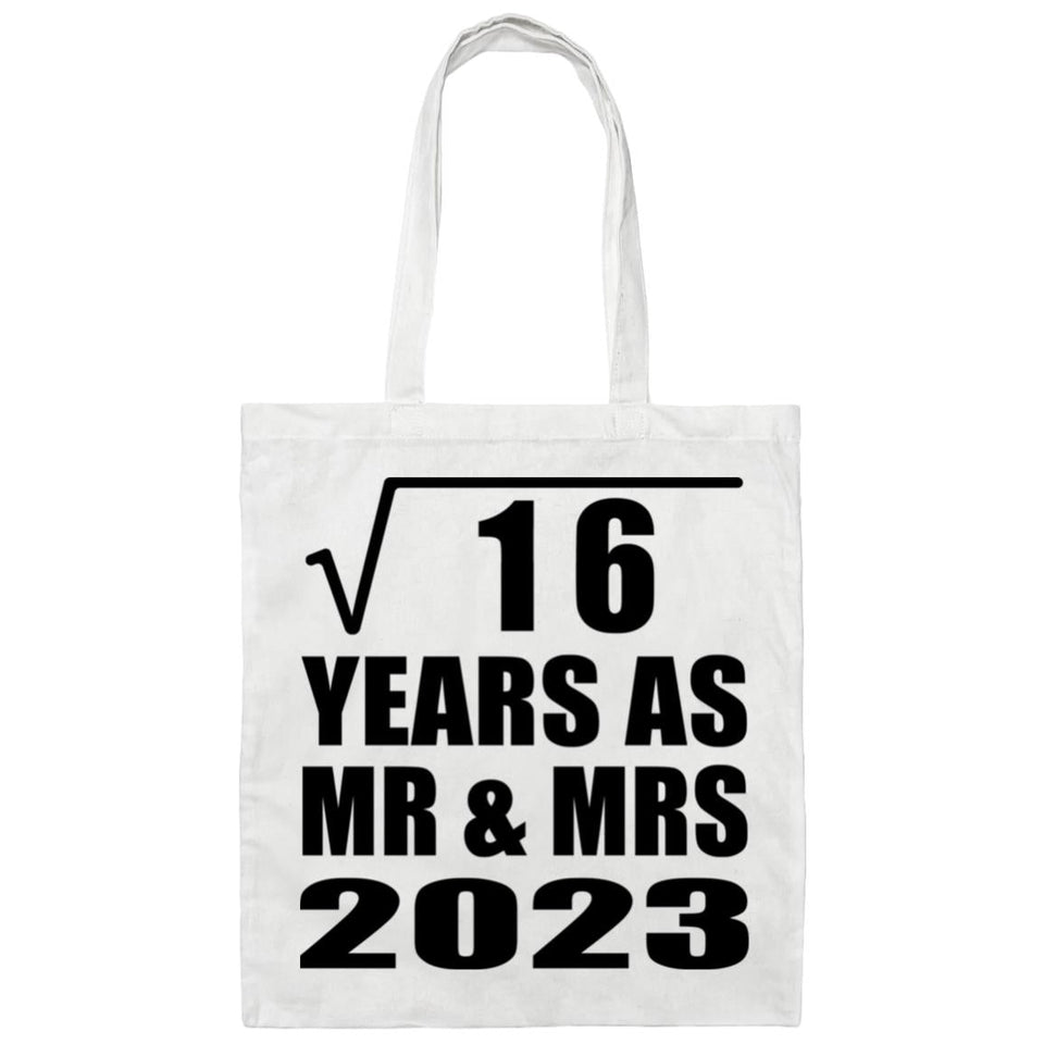 4th Anniversary Square Root of 16 Years As Mr & Mrs 2023 - Tote Bag White