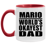 Mario World's Okayest Dad - 11oz Accent Mug Red