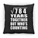 28th Anniversary Square Root of 784 Years Who's Counting - Throw Pillow Black