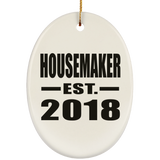 Housemaker Established EST. 2018 - Oval Ornament