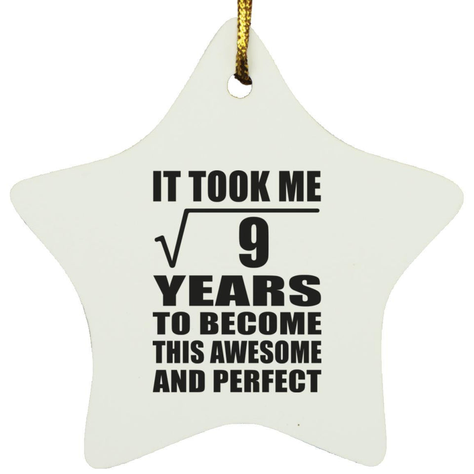 3rd Birthday Took Square Root of 9 Years To Awesome - Star Ornament