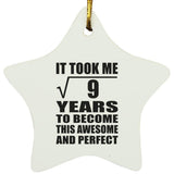 3rd Birthday Took Square Root of 9 Years To Awesome - Star Ornament