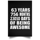 63rd Birthday 63 Years 756 Months 23010 Days Of Awesome - Poster Portrait