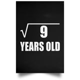3rd Birthday Square Root of 9 Years Old - Poster Portrait