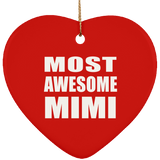 Most Awesome Mimi - Heart Ornament
