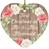 First Christmas As Mr & Mrs Mcdonald - Heart Ornament B