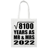 90th Anniversary Square Root of 8100 Years As Mr & Mrs 2022 - Tote Bag White