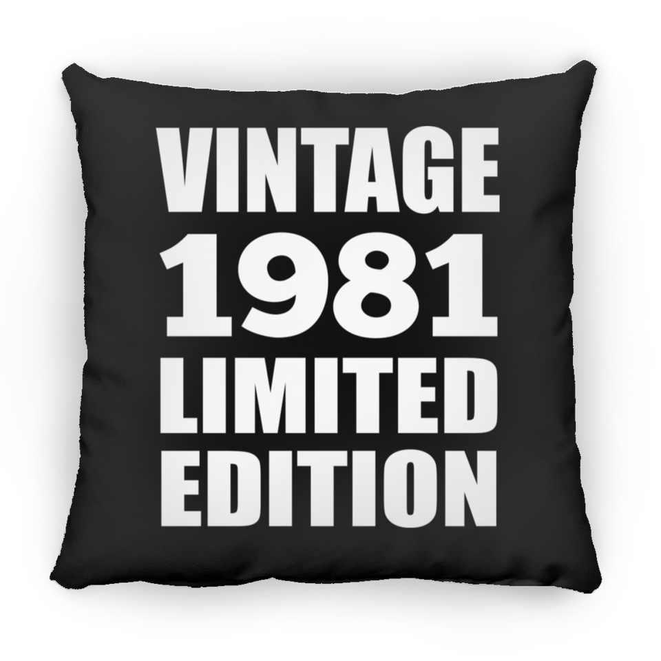 43rd Birthday Vintage 1981 Limited Edition - Throw Pillow Black