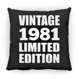 43rd Birthday Vintage 1981 Limited Edition - Throw Pillow Black
