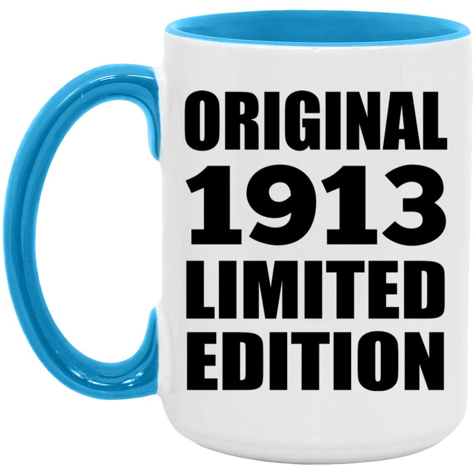 111th Birthday Original 1913 Limited Edition - 15oz Accent Mug Blue