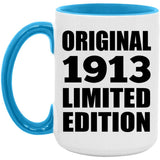111th Birthday Original 1913 Limited Edition - 15oz Accent Mug Blue
