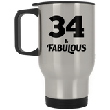 34th Birthday 34 & Fabulous - Silver Travel Mug