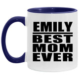 Emily Best Mom Ever - 11oz Accent Mug Purple