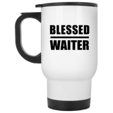 Blessed Waiter - White Travel Mug