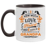 How Much Love Could Hold Until Called Me Grandpa - 11oz Accent Mug Black