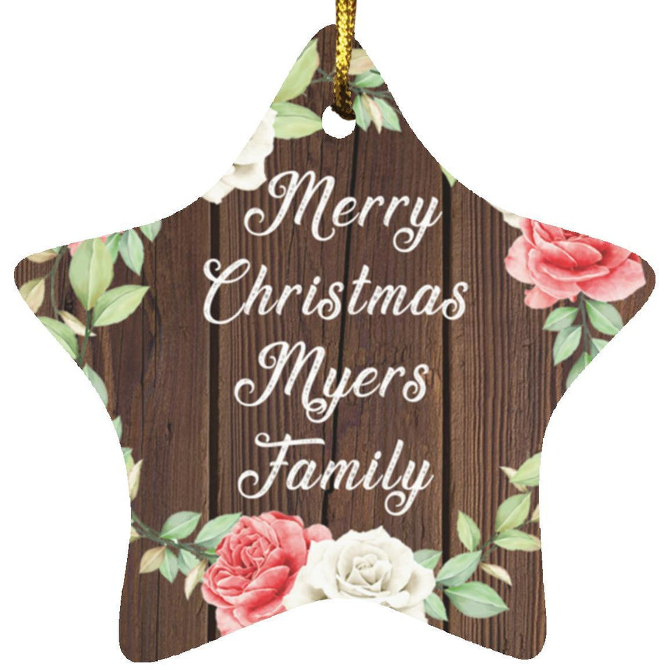 Merry Christmas Myers Family - Star Ornament A