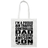 Proud Air Traffic Controller Dad Of Awesome Son - Tote Bag White
