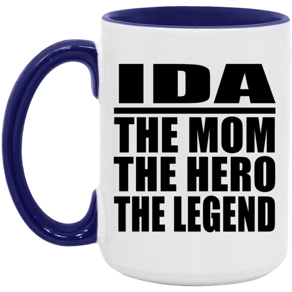 Ida The Mom The Hero The Legend - 15oz Accent Mug Purple