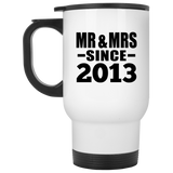 11th Anniversary Mr & Mrs Since 2013 - White Travel Mug