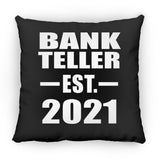 Bank Teller Established EST. 2021 - Throw Pillow Black