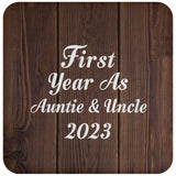 First Year As Auntie & Uncle 2023 - Drink Coaster D