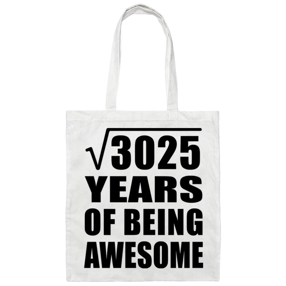 55th Birthday Square Root of 3025 Years of Being Awesome - Tote Bag White