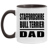 Staffordshire Bull Terrier Dad - 11oz Accent Mug Black