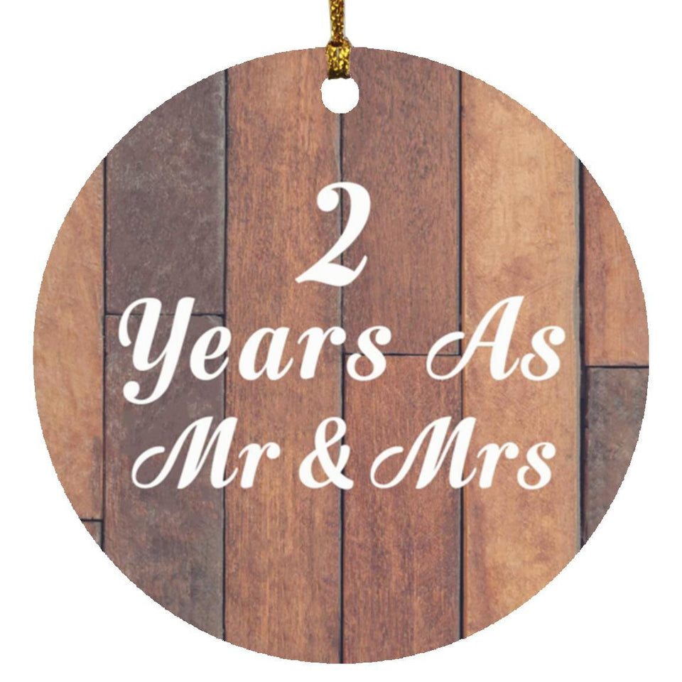 2nd Anniversary 2 Years As Mr & Mrs - Circle Ornament E