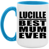 Lucille Best Mum Ever - 15oz Accent Mug Blue