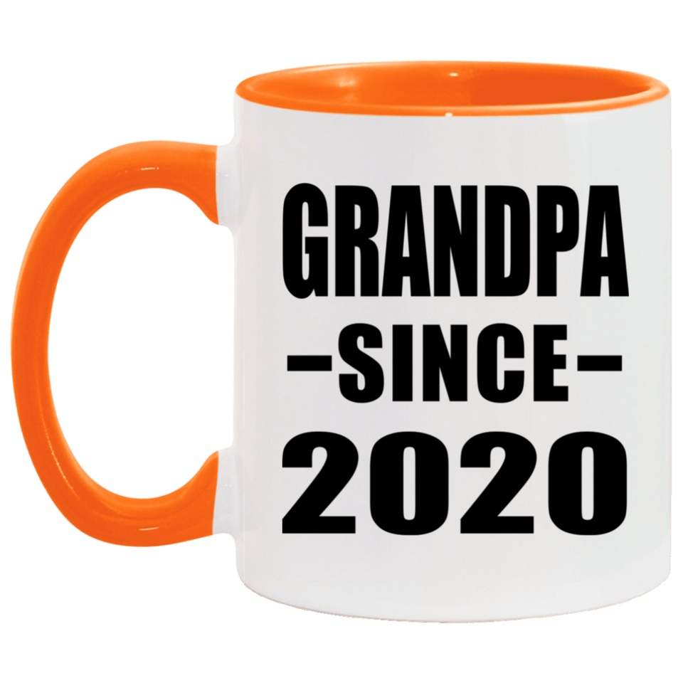 Grandpa Since 2020 - 11oz Accent Mug Orange