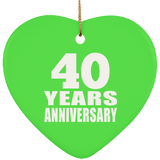 40th Anniversary 40 Years - Heart Ornament