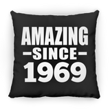 55th Birthday Amazing Since 1969 - Throw Pillow Black