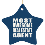 Most Awesome Real Estate Agent - Star Ornament