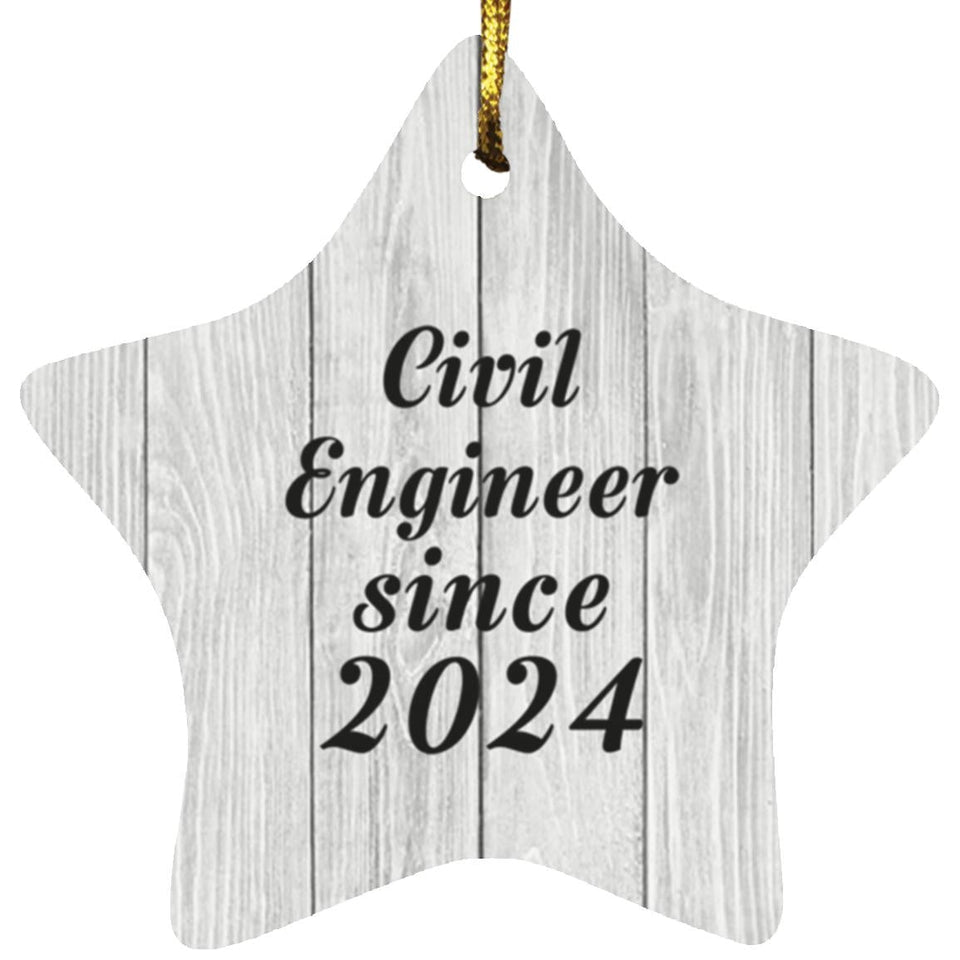 Civil Engineer Since 2024 - Star Ornament F