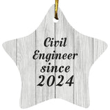 Civil Engineer Since 2024 - Star Ornament F