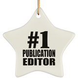 Number One #1 Publication Editor - Star Ornament