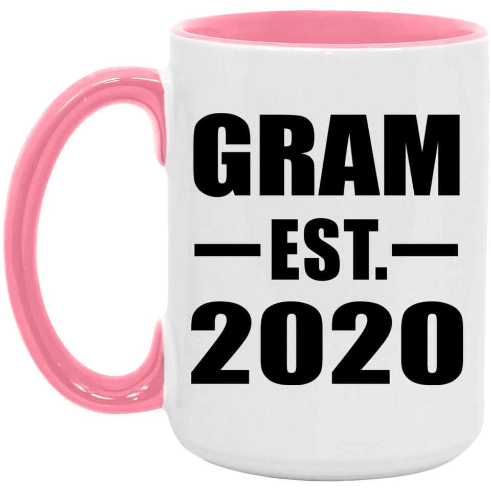 Gram Established EST. 2020 - 15oz Accent Mug Pink
